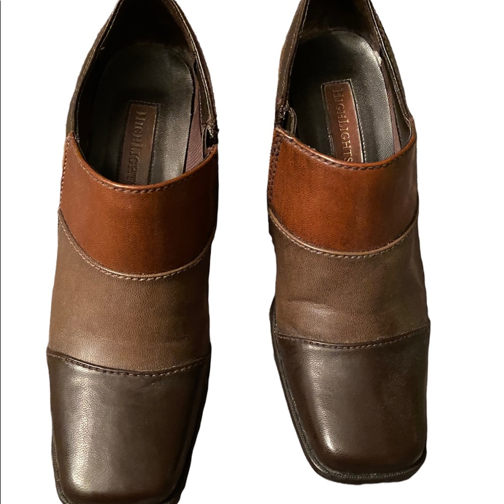 Highlights Women's Brown Faux Leather Side Zip Ankle Boots Size 5.5